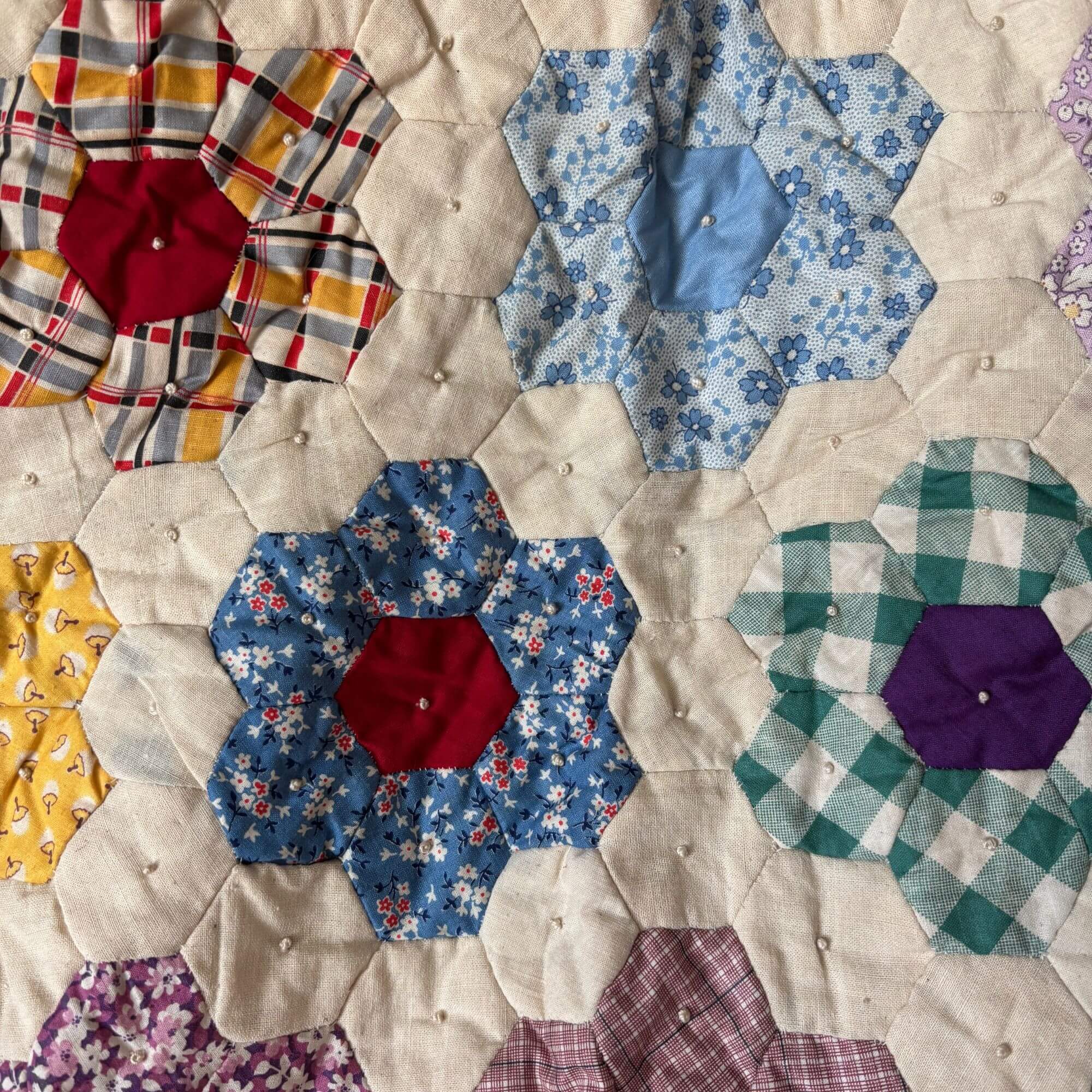 vintage grandmothers flower garden quilt