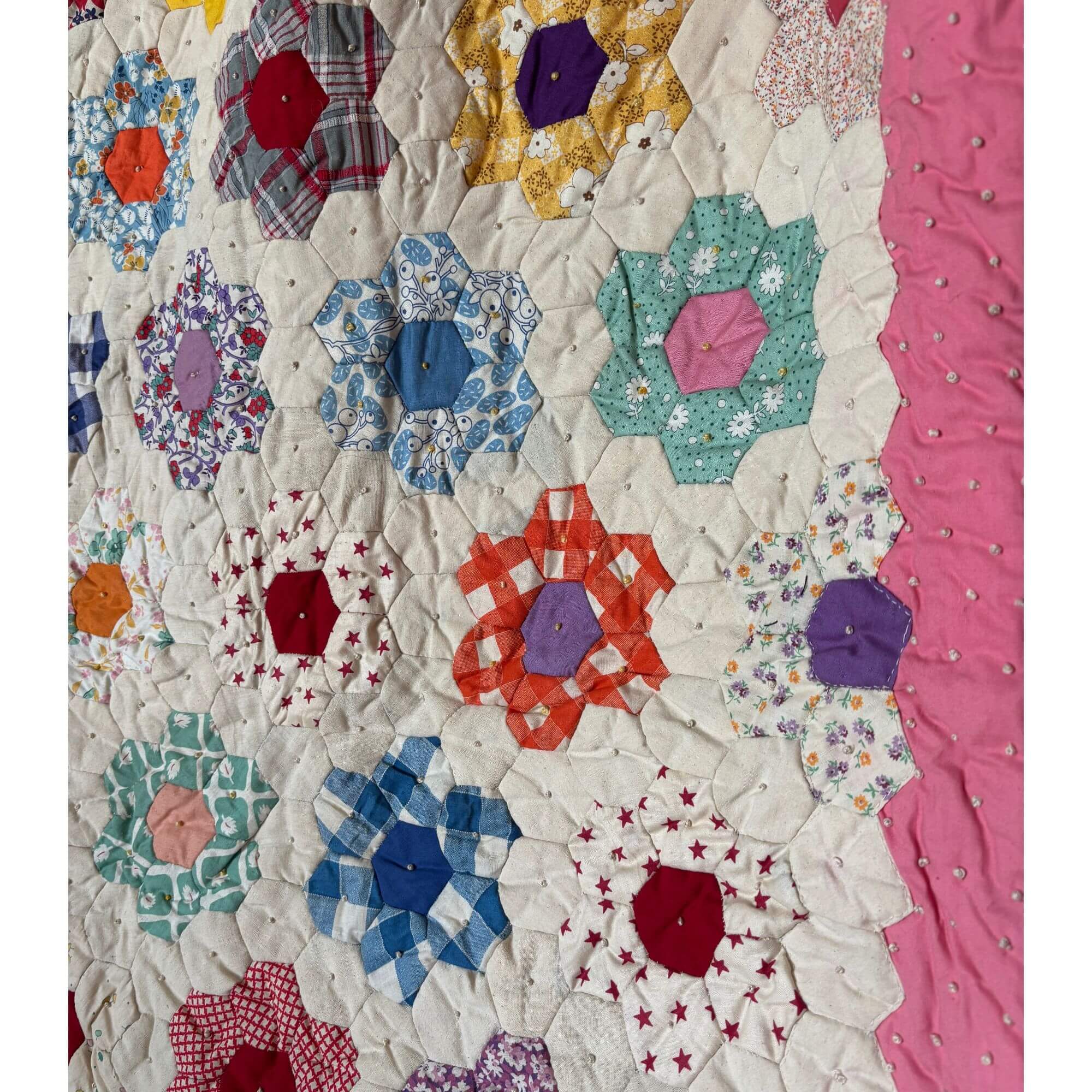 vintage grandmothers flower garden quilt