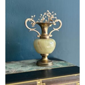 vintage brass onyx mini vase
